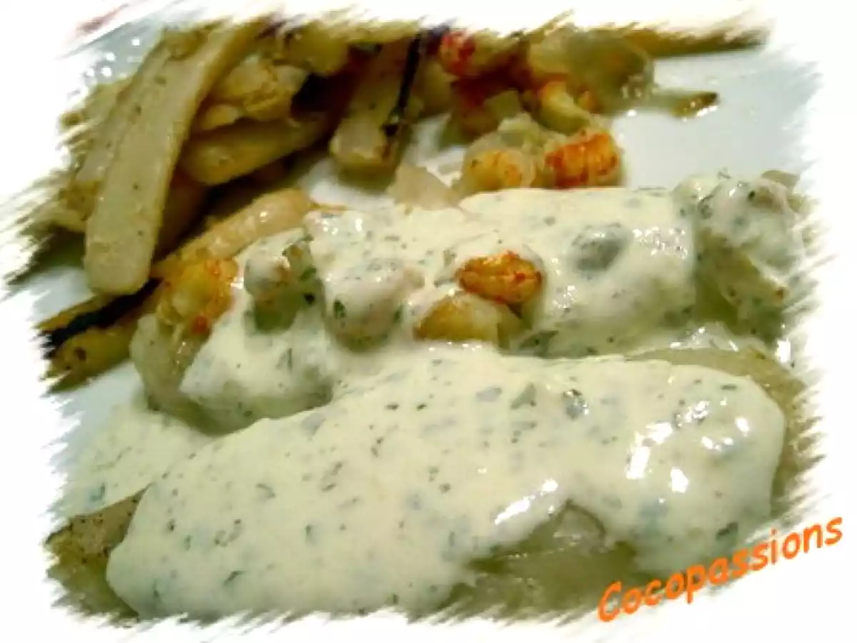 Filets de sole aux écrevisses sauce à l' anis