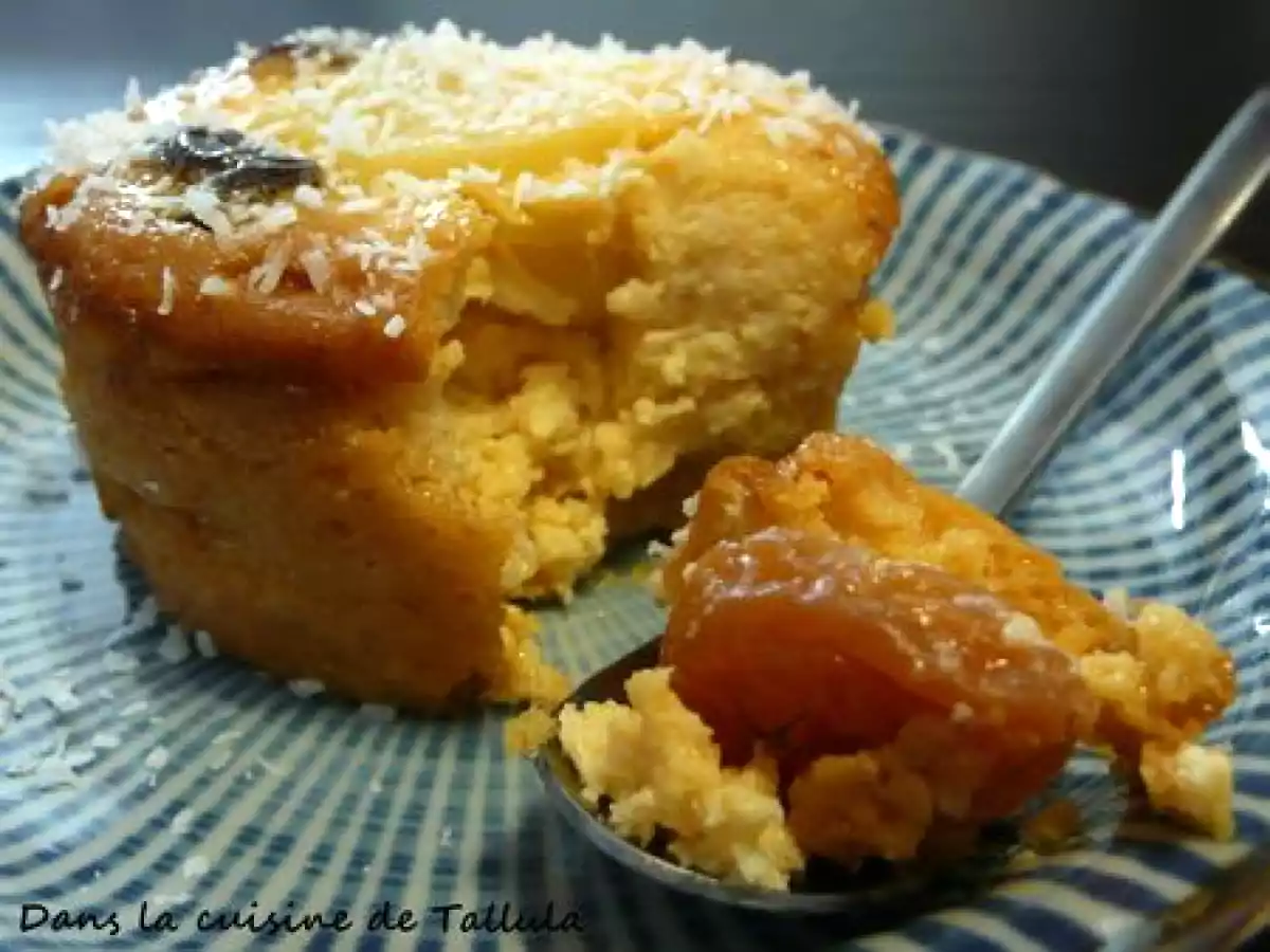 Flan à l'ananas, rhum/raisins