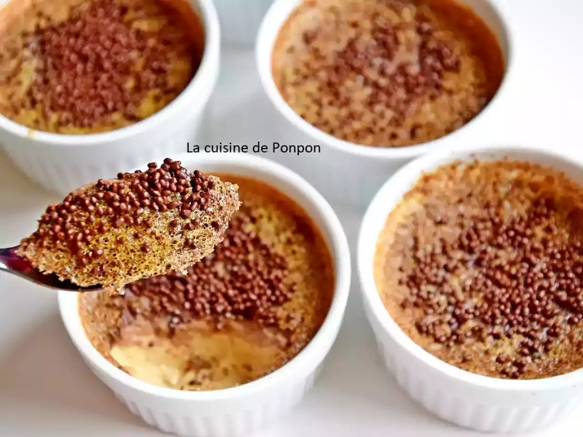 Flan à la confiture de lait cacao et noisettes, sans farine