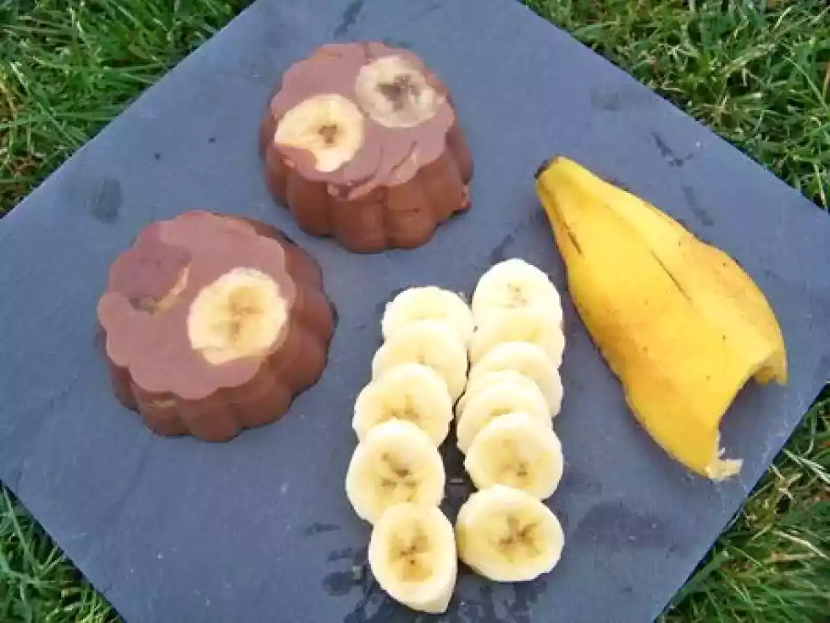 Flan au chocolat banane et cacahuétes!!