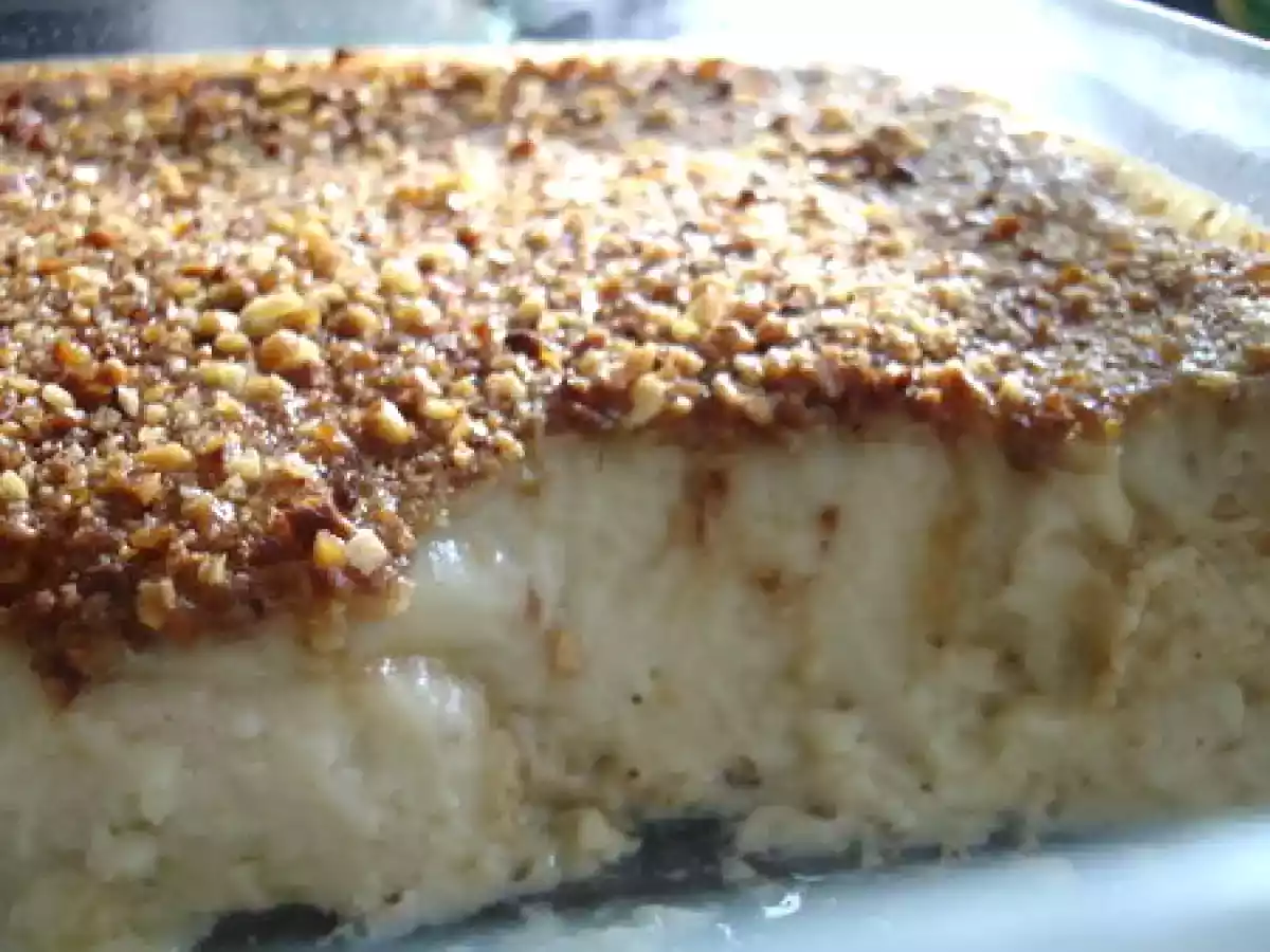 Flan au lait de noisette, pralin et tonka