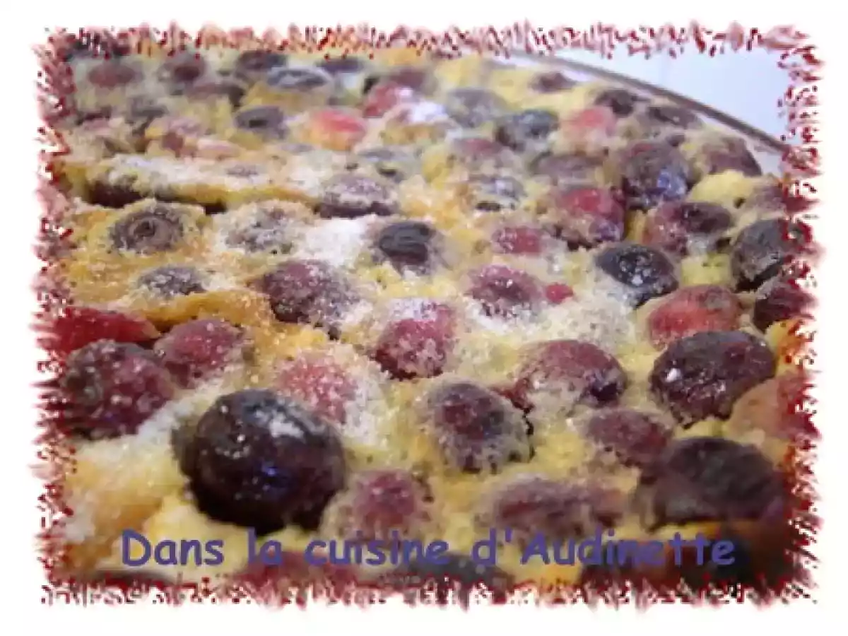 Flan aux cerises à la crème de pêche