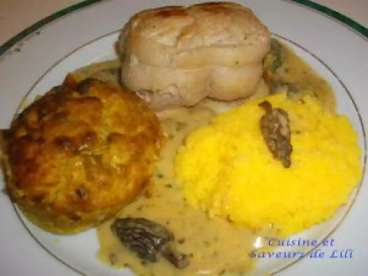 Flan aux choux de Bruxelles, paupiettes de veau, sauce aux morilles - photo 2