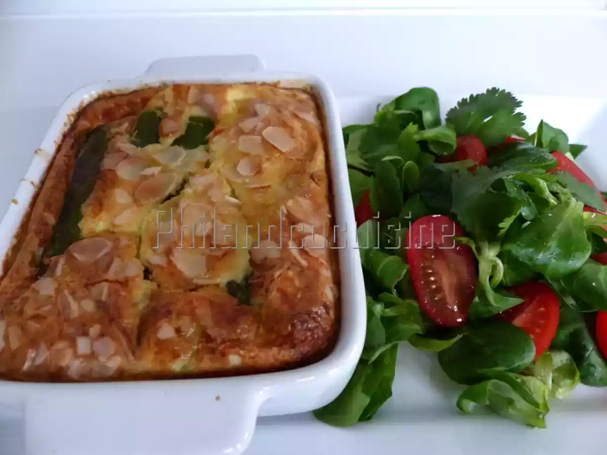 Flan d'asperges au parmesan et aux amandes - photo 2