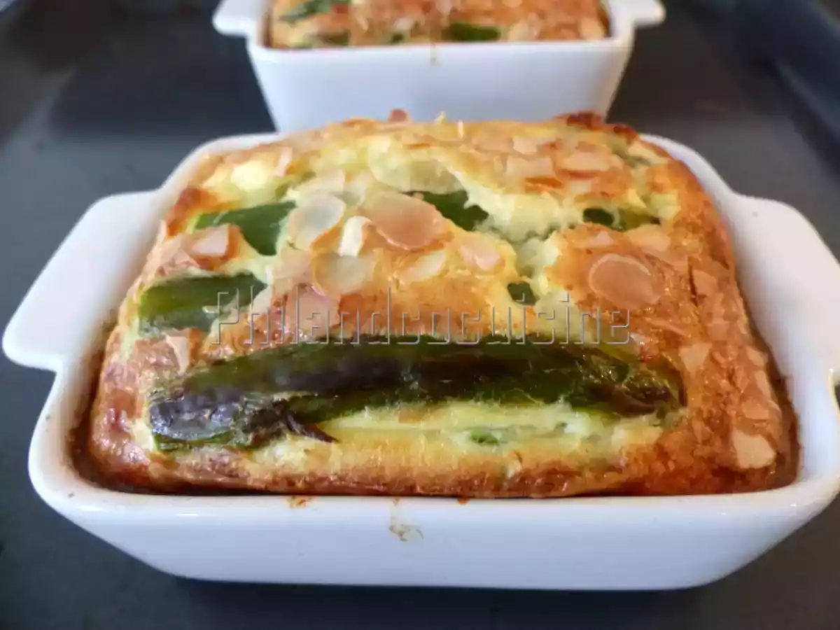 Flan d'asperges au parmesan et aux amandes - photo 4