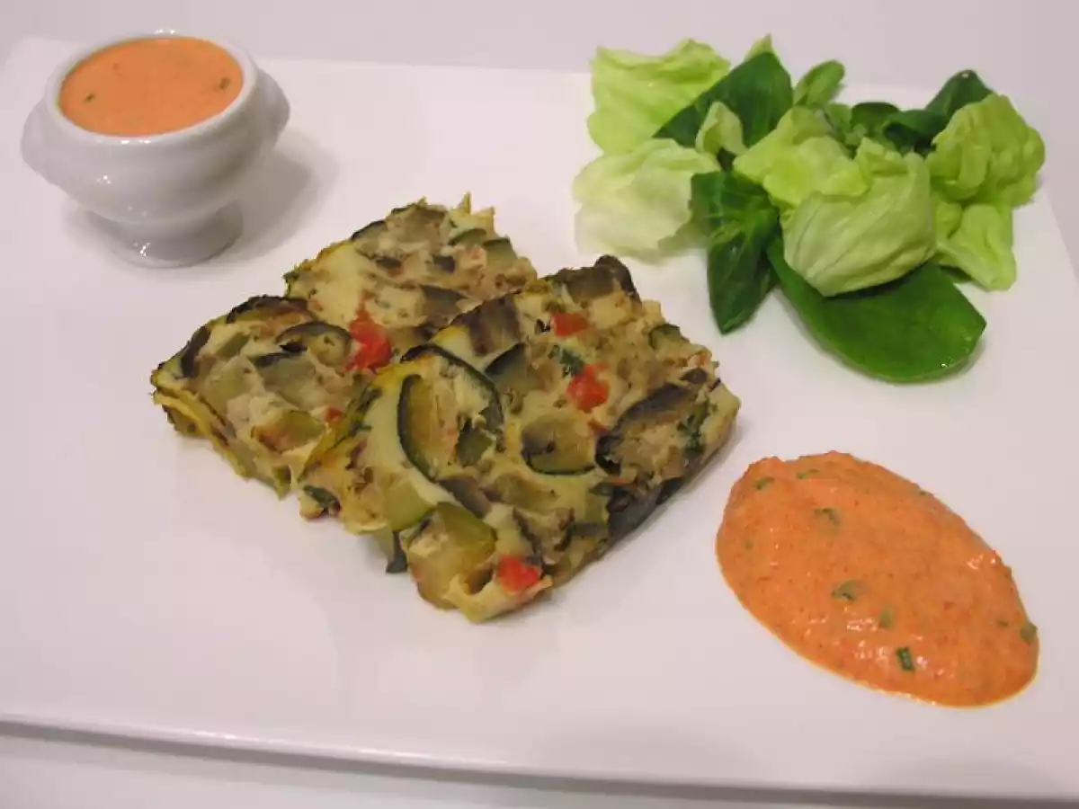 Flan de Légumes au Coulis de Poivrons Rouges