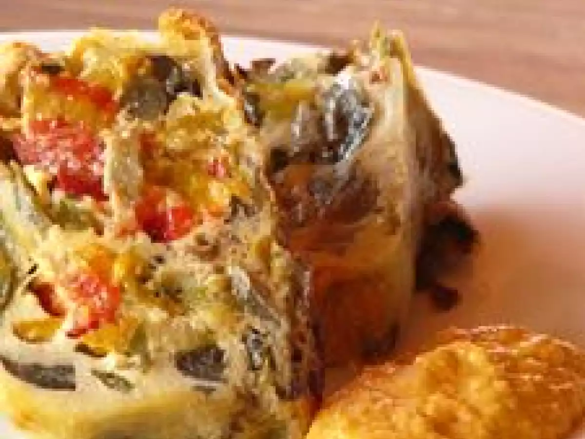 Flan de légumes confits à l'estragon et son coulis de poivrons