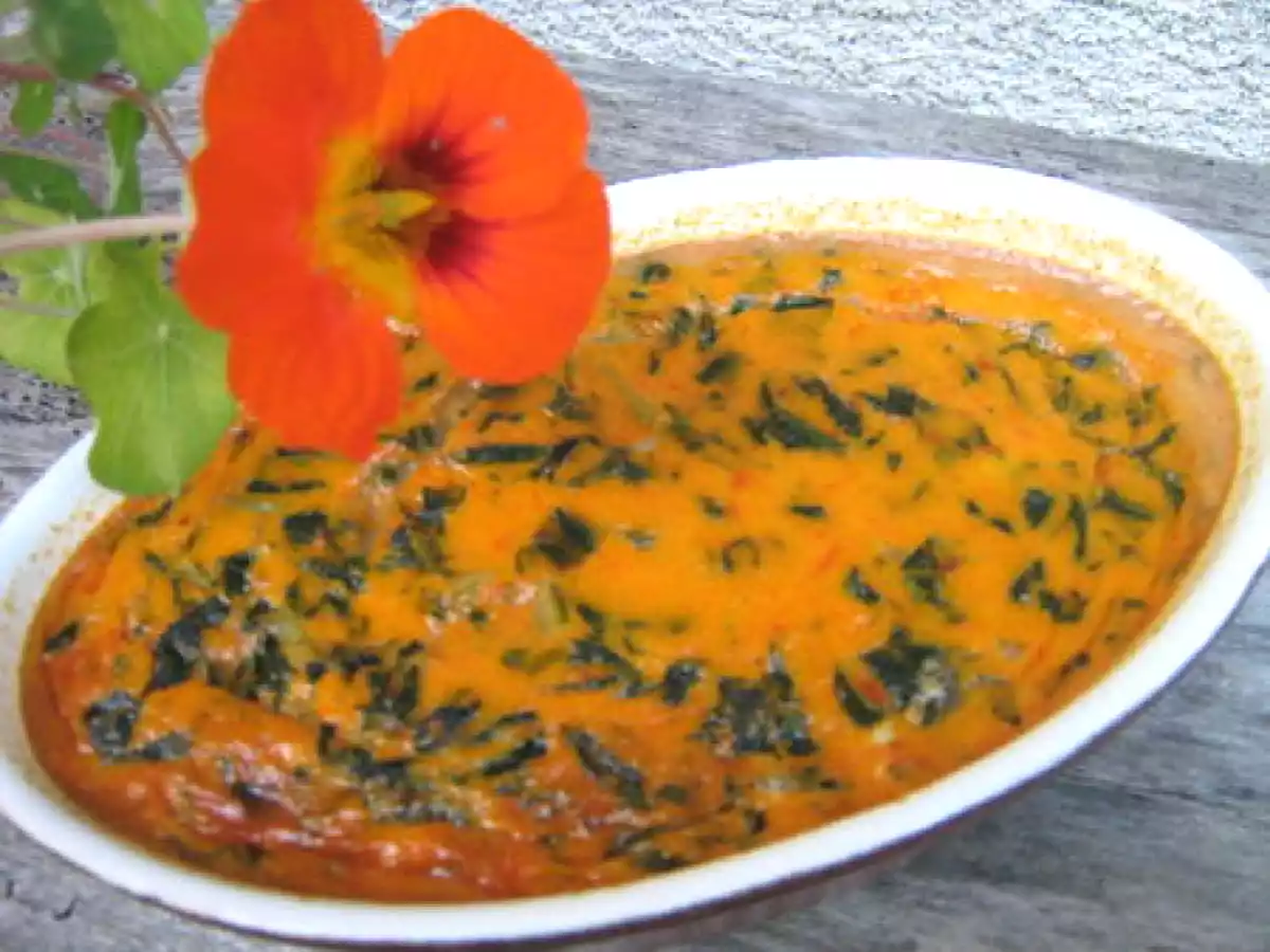 Flan de poivrons aux blettes