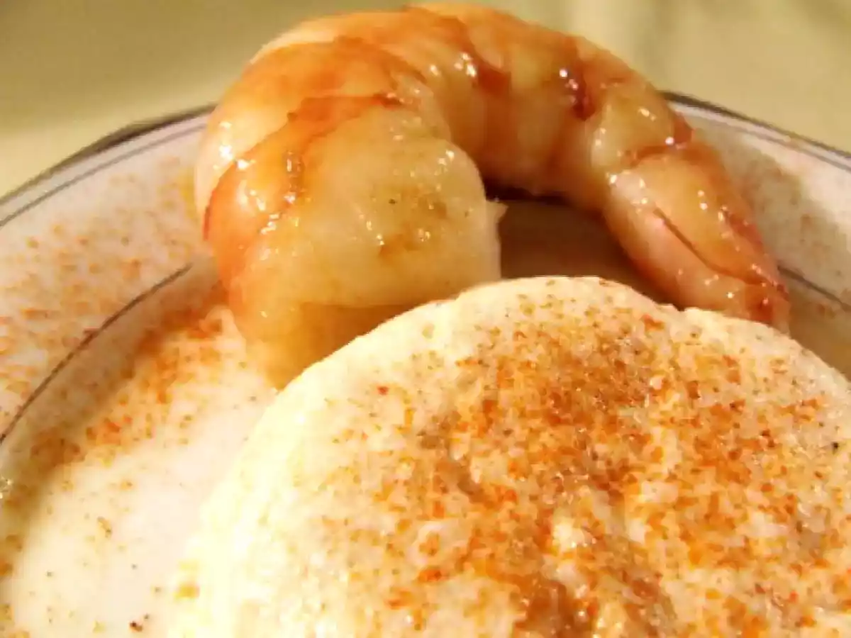 Flan de Saint-Jacques au tourteau & gamba rôtie au suc de crabe