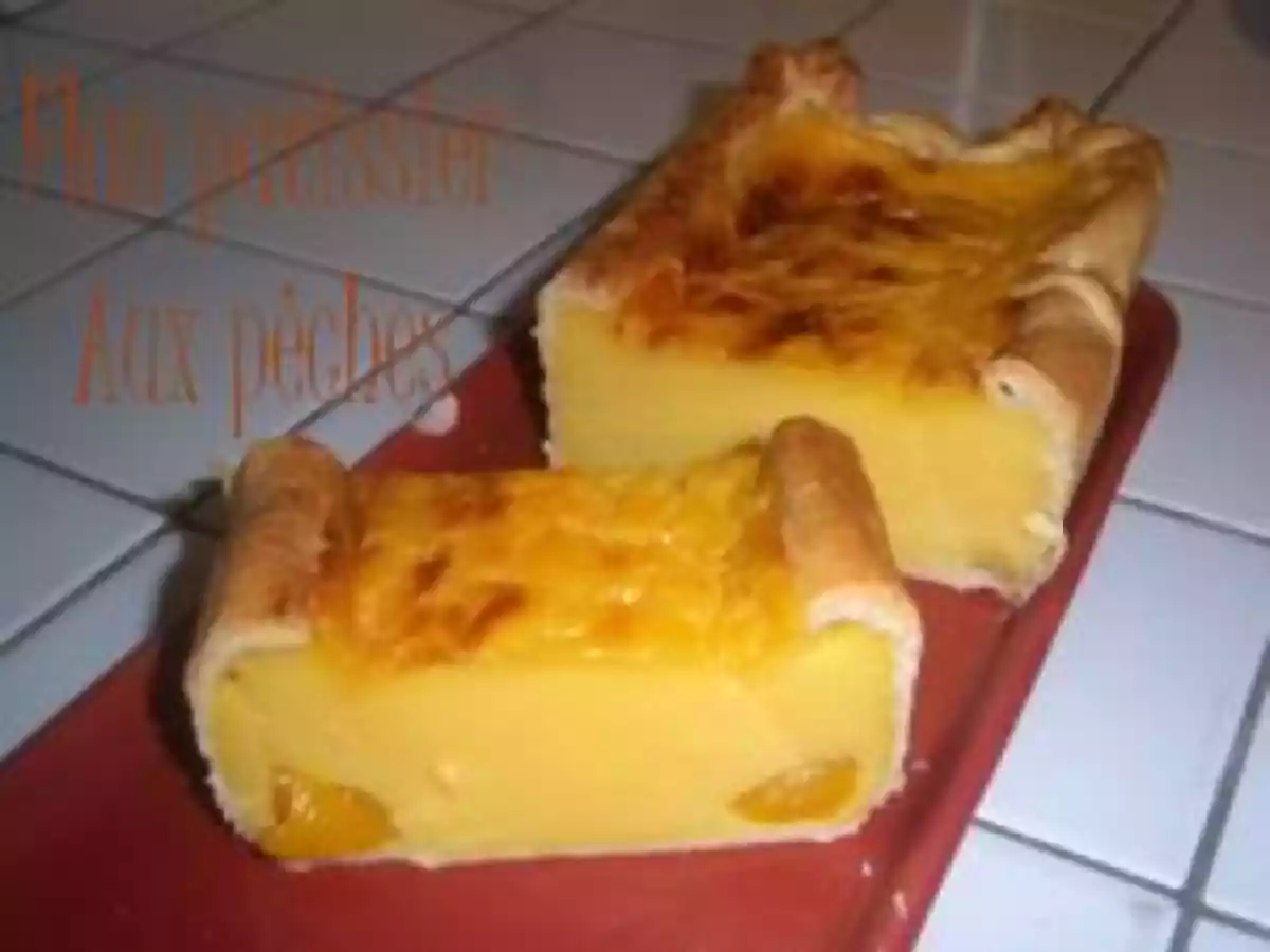 Flan patissier à la pêche