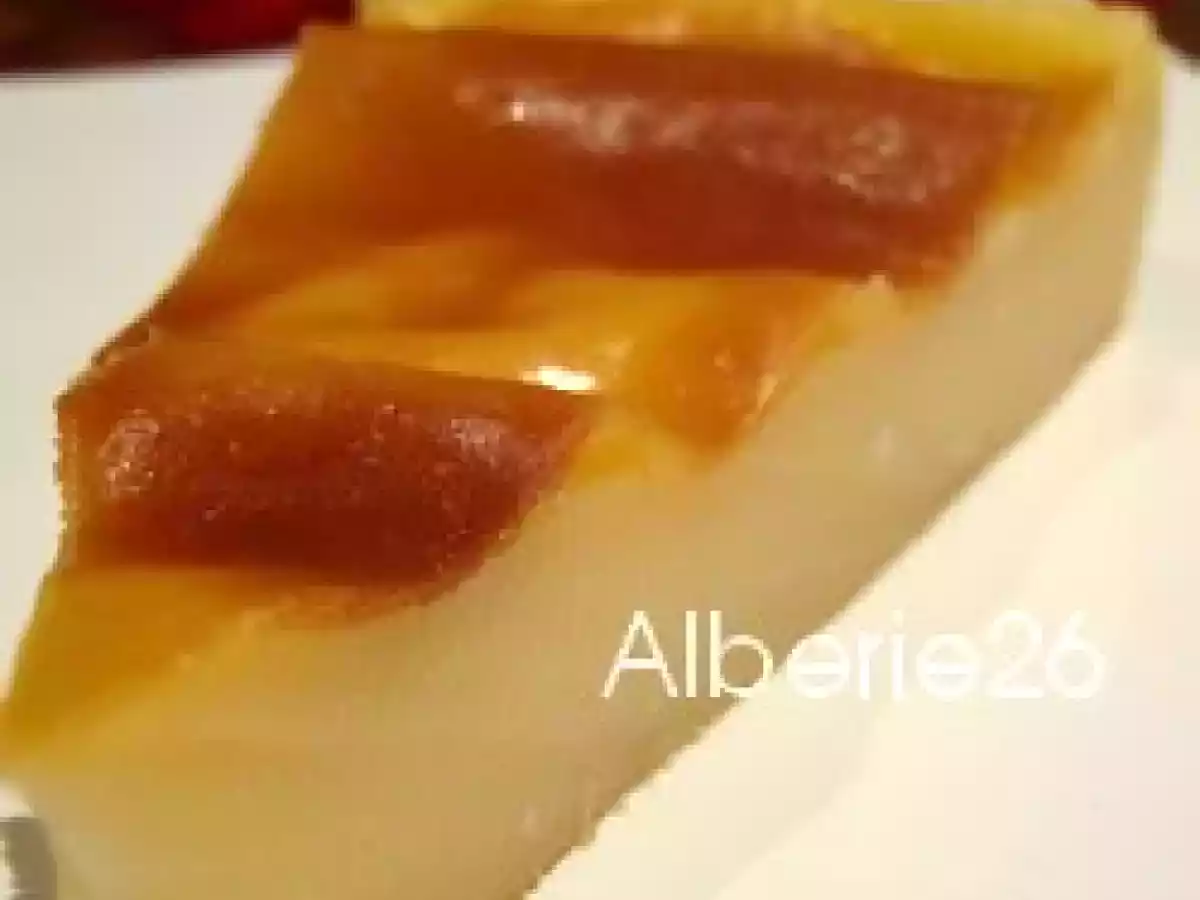 Flan pâtissier à la vanille et confiture d'abricot
