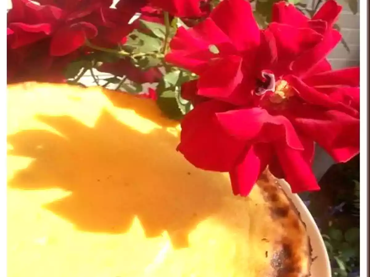 Flan pâtissier cerises-citron