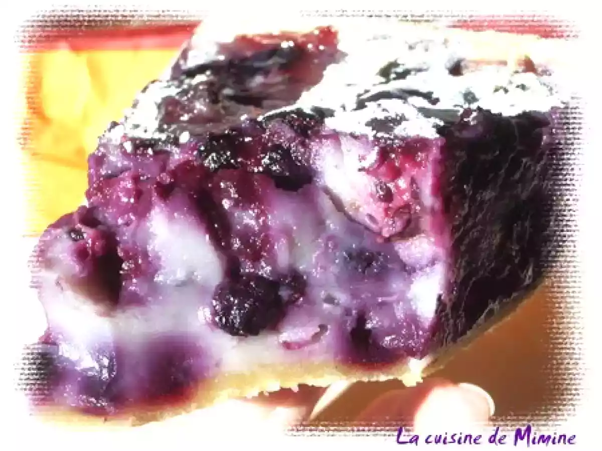 Flan pâtissier violet !! où comment liquider des myrtilles surgelées