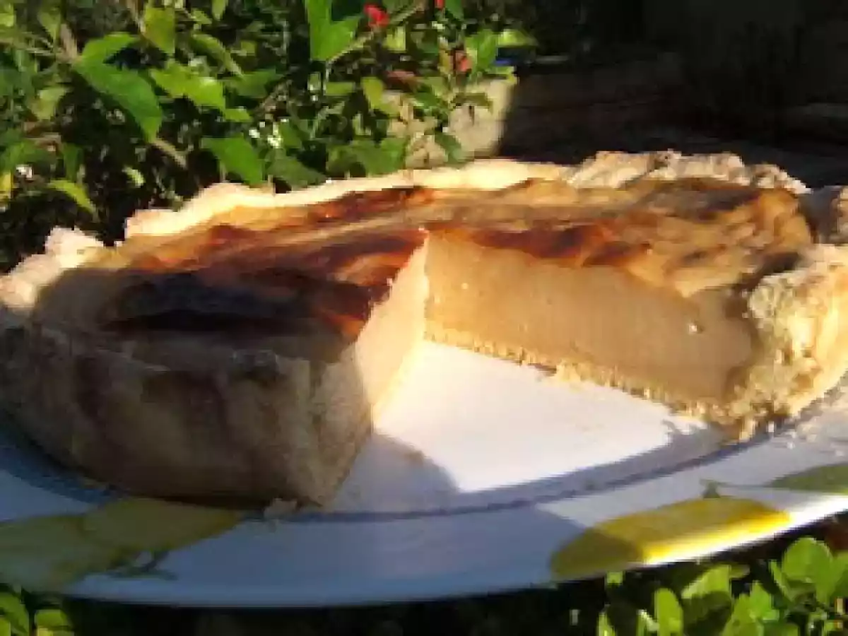 Flan sur pâte sablée à la réglisse et le Foujita à la compote de mûre