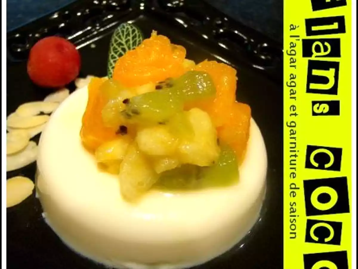 Flans coco à l'agar-agar et garniture de saison