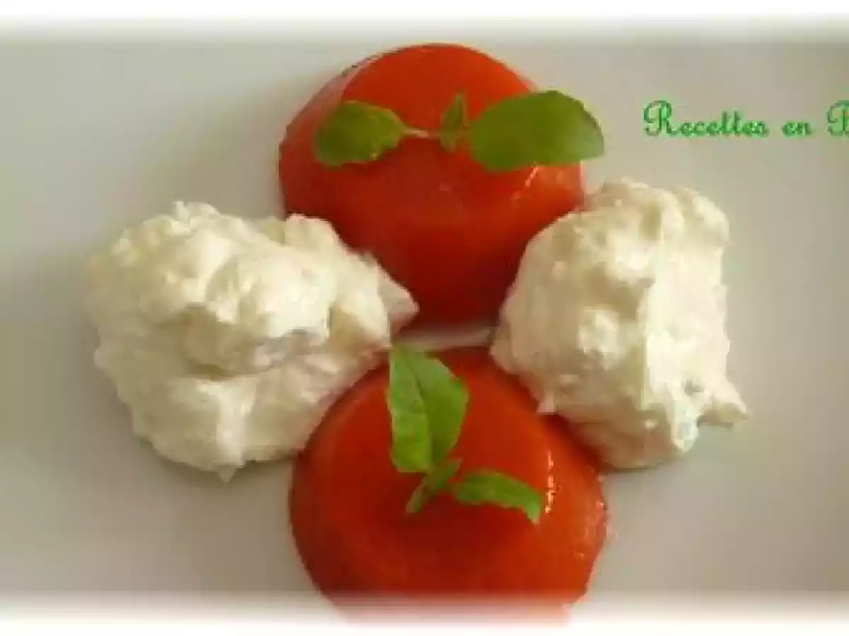 FLANS DE POIVRONS A L'AGAR AGAR, A LA CRÈME DE FÊTA ET AU BASILIC - photo 2