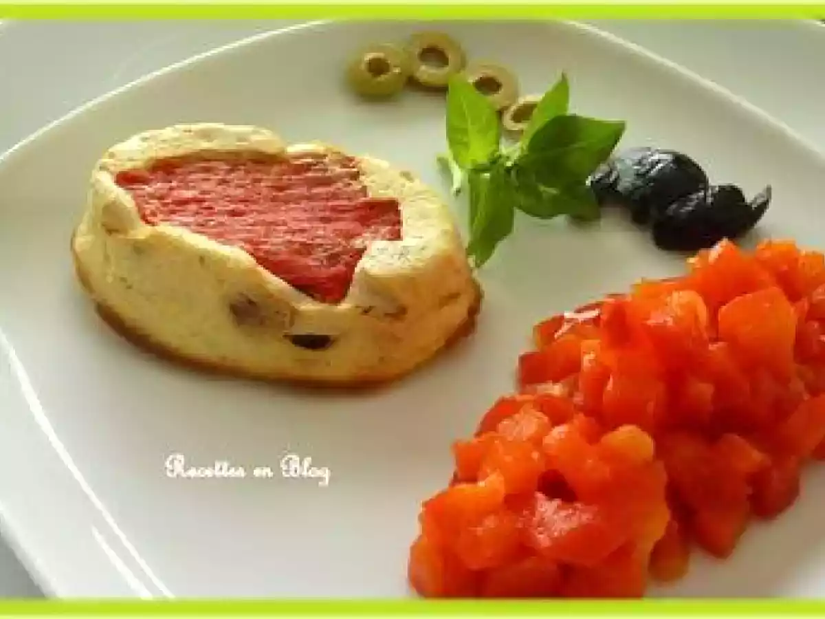 FLANS DE RICOTTA AUX OLIVES ET AUX POIVRONS - photo 3