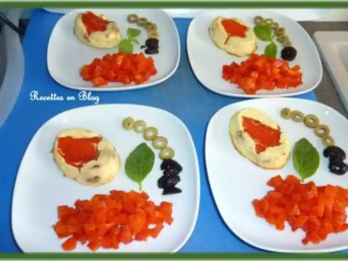 FLANS DE RICOTTA AUX OLIVES ET AUX POIVRONS - photo 4