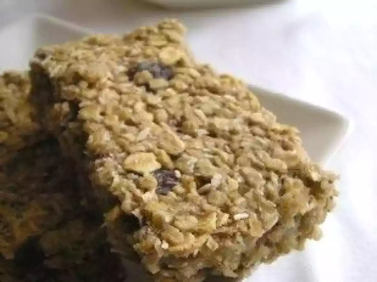 Flapjacks aux bananes et aux raisins secs