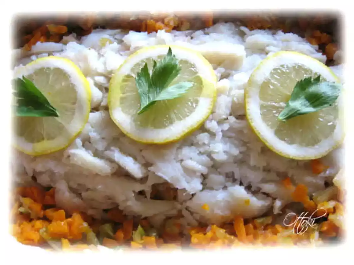 Flétan et légumes fondants à la vapeur et béchamel allégée aux champignons