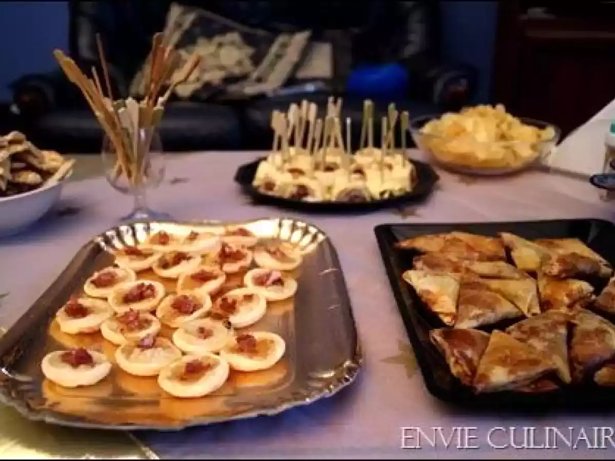 Foie gras, figue, jambon de parme, tomate séchée ou les petites bouchées apéritives