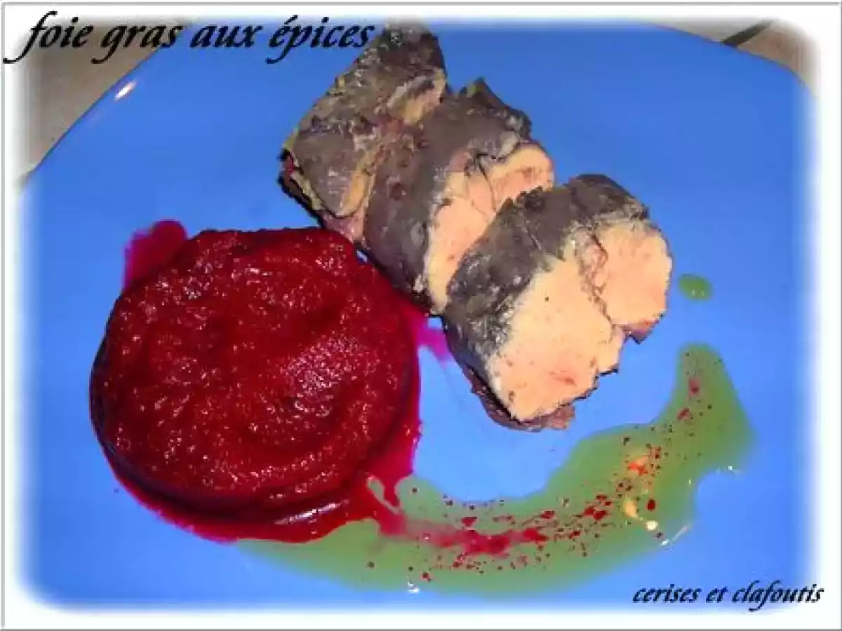 FOIE GRAS MARINE AU VIN ROUGE ET EPICES ( recette A.Sophie PIC )