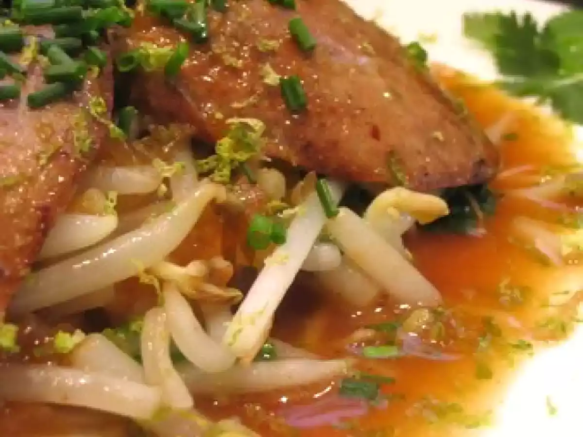 Foies de lapin au caramel de soja et citron vert de Robuchon et Jacques Cagna