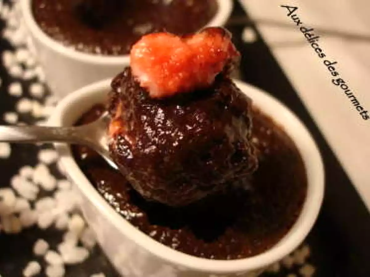 Fondant au chocolat aux fraises tagada