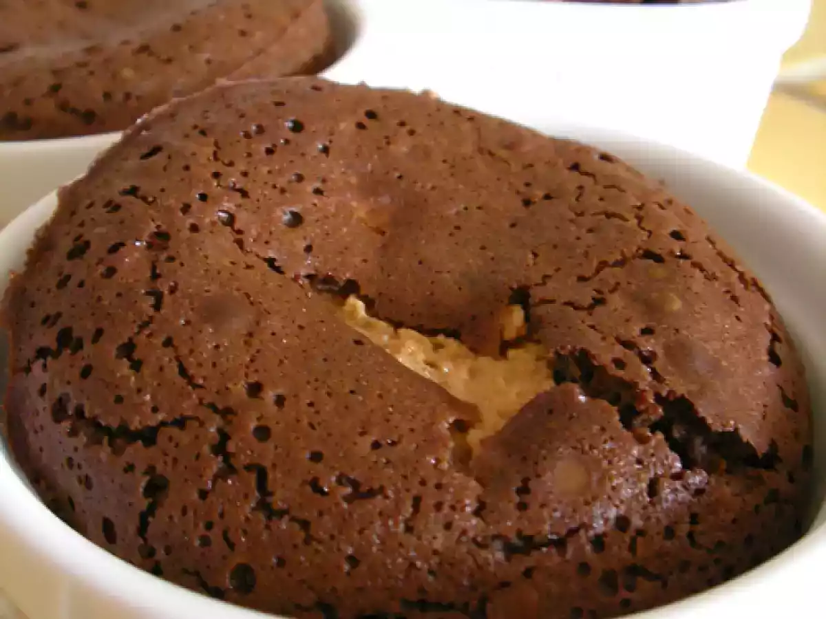 Fondant au chocolat, surprise cacahuète