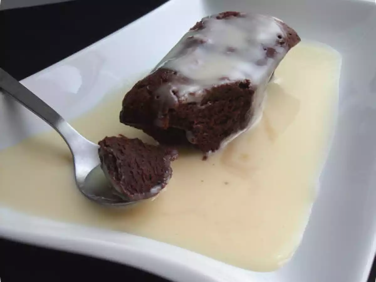 Fondant au chocolat/lait concentré sucré et sa crème anglaise - photo 2