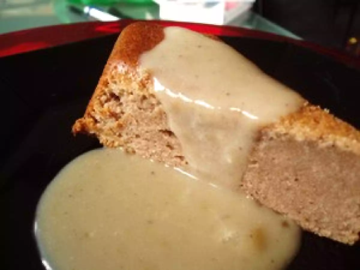 Fondant aux marrons et sauce au caramel