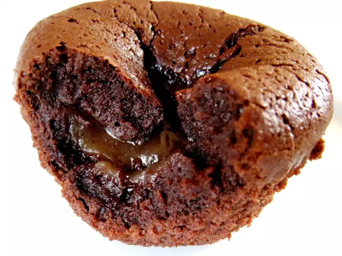 Fondant mi-cuit au chocolat coeur coulant crème de marrons