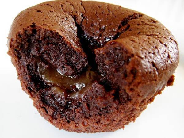 Fondant mi-cuit au chocolat coeur coulant crème de marrons