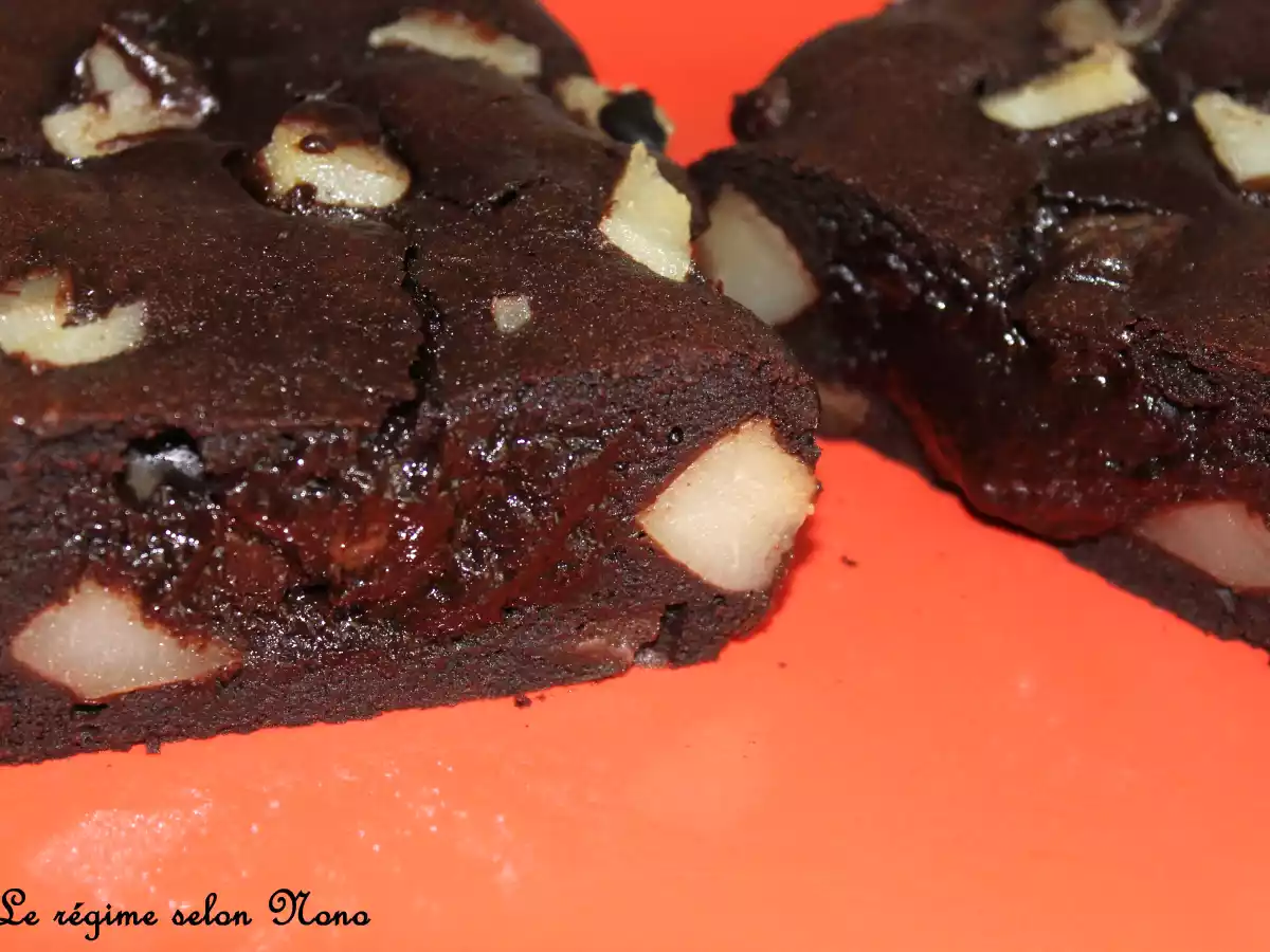 Fondant poires/chocolat façon mi-cuit