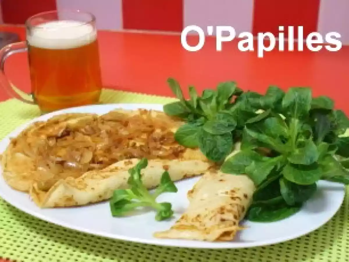 Fondue d'oignons et crêpes