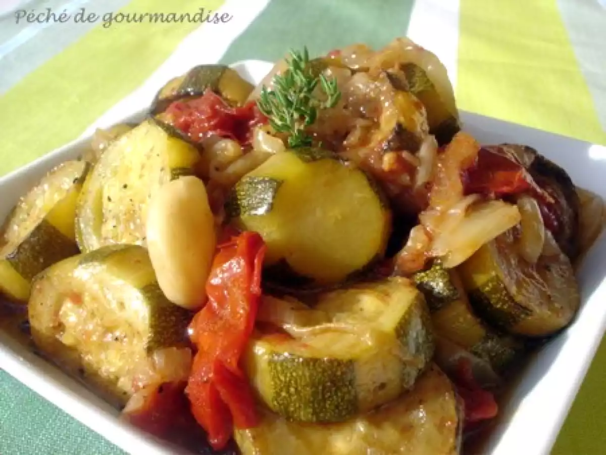 Fondue de courgettes au vinaigre de cidre