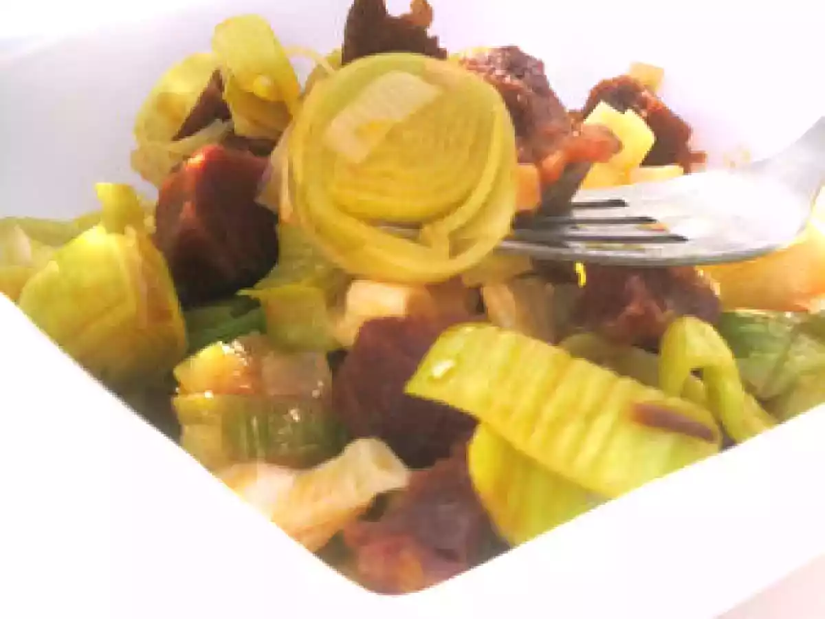 Fondue de poireaux au chorizo