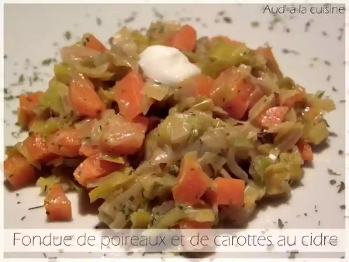 Fondue de poireaux et de carottes au cidre