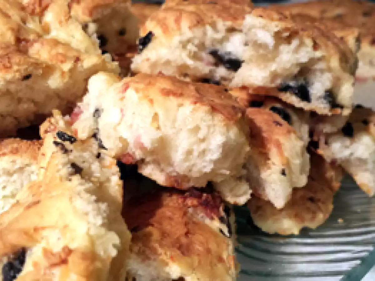 Fougasse Olives lardons - Recette Thermomix