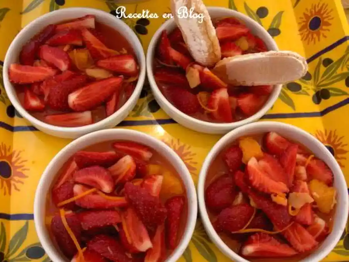 FRAISES AU GINGEMBRE ET A L'ORANGE