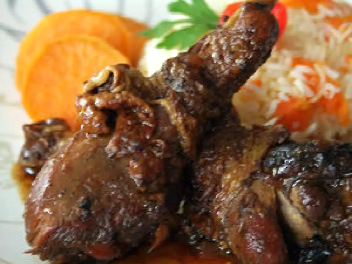 Fricassé de poulet caramélisé à l'Antillaise