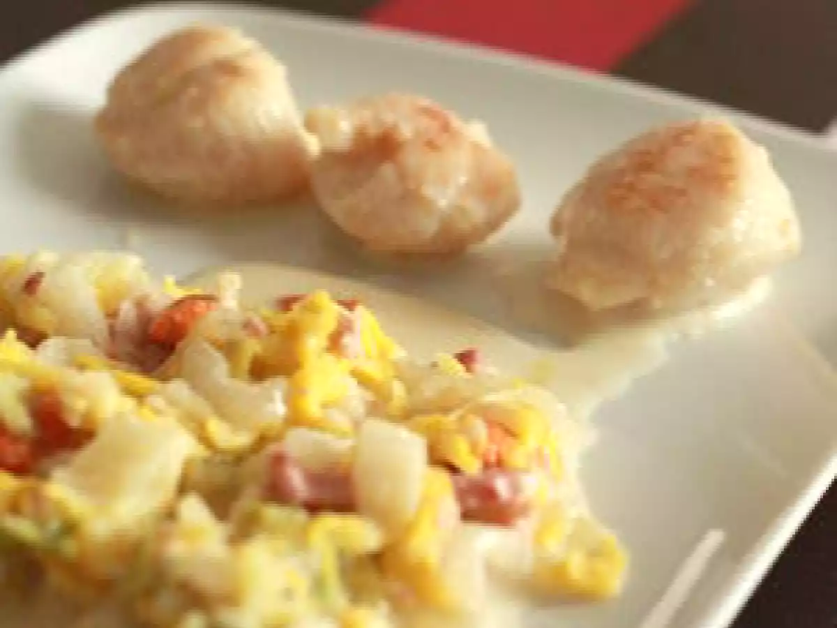 Fricassée de saint-jacques au chou chinois