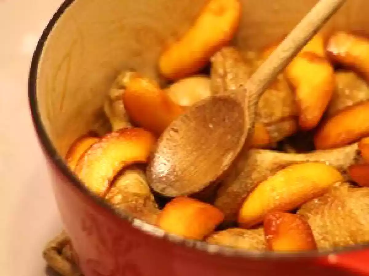 Fricassée de volaille au cidre et pommes caramélisées