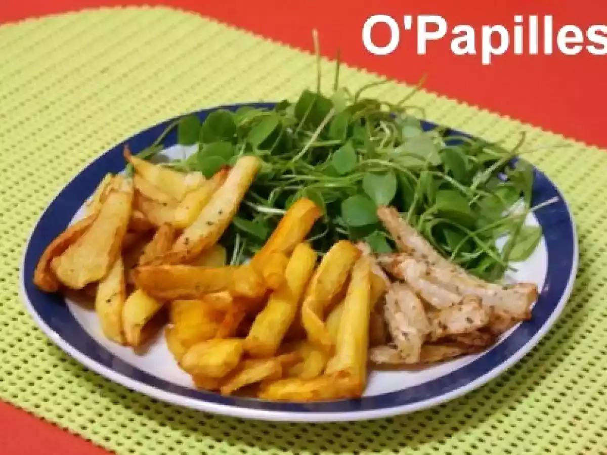 Frites de panais, pommes de terre et radis noir