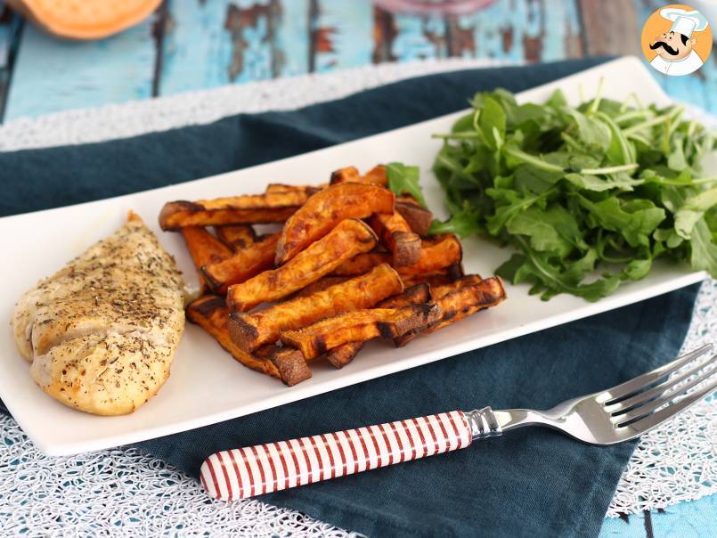 Frites De Patates Douces Au Four Et Son Poulet