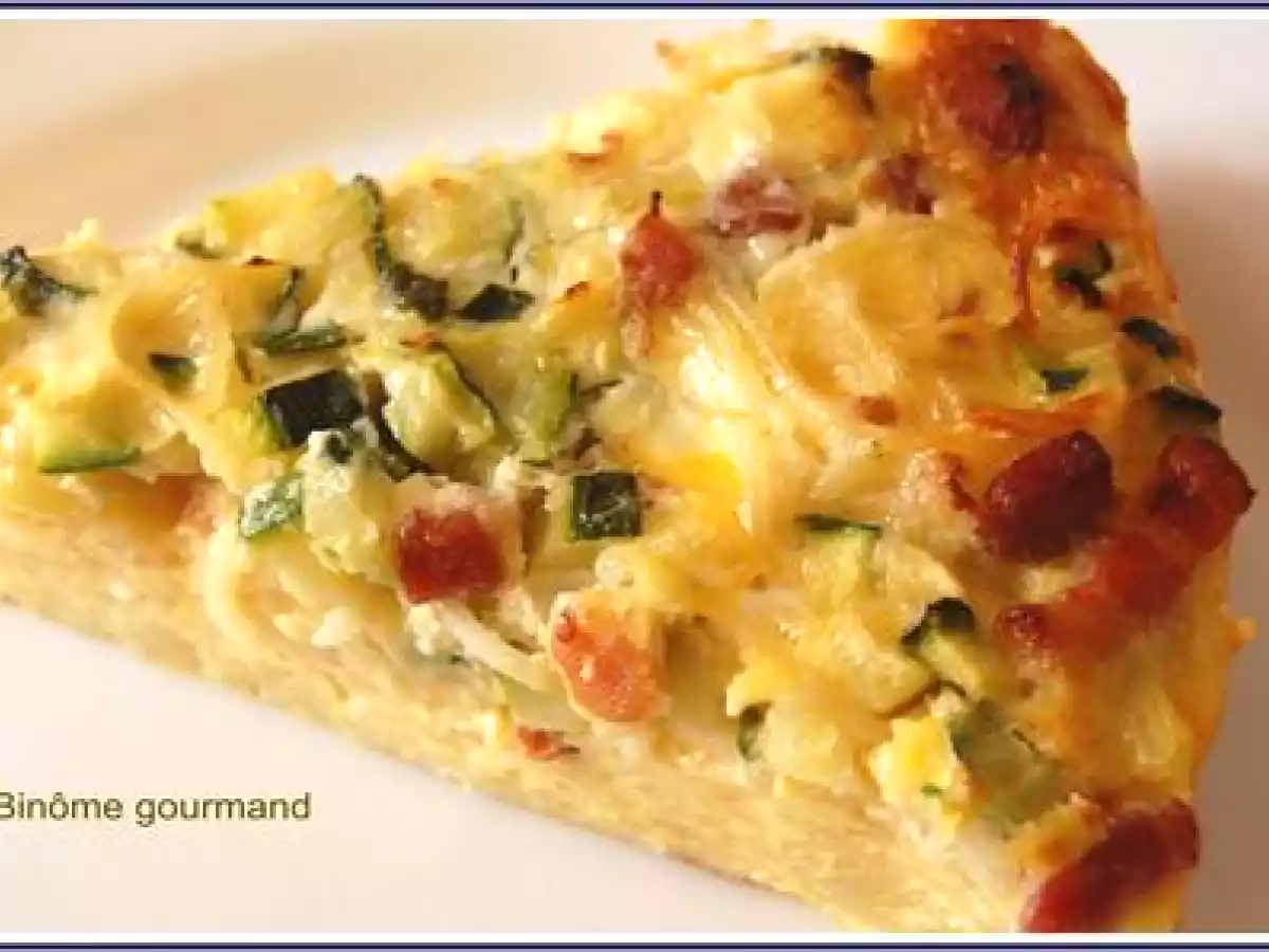 Frittata de pâtes à la courgette et aux lardons - photo 3