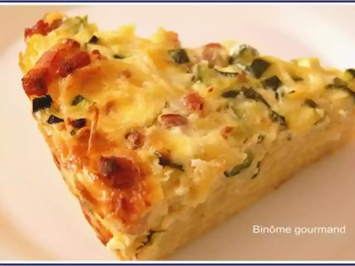 Frittata de pâtes à la courgette et aux lardons - photo 5