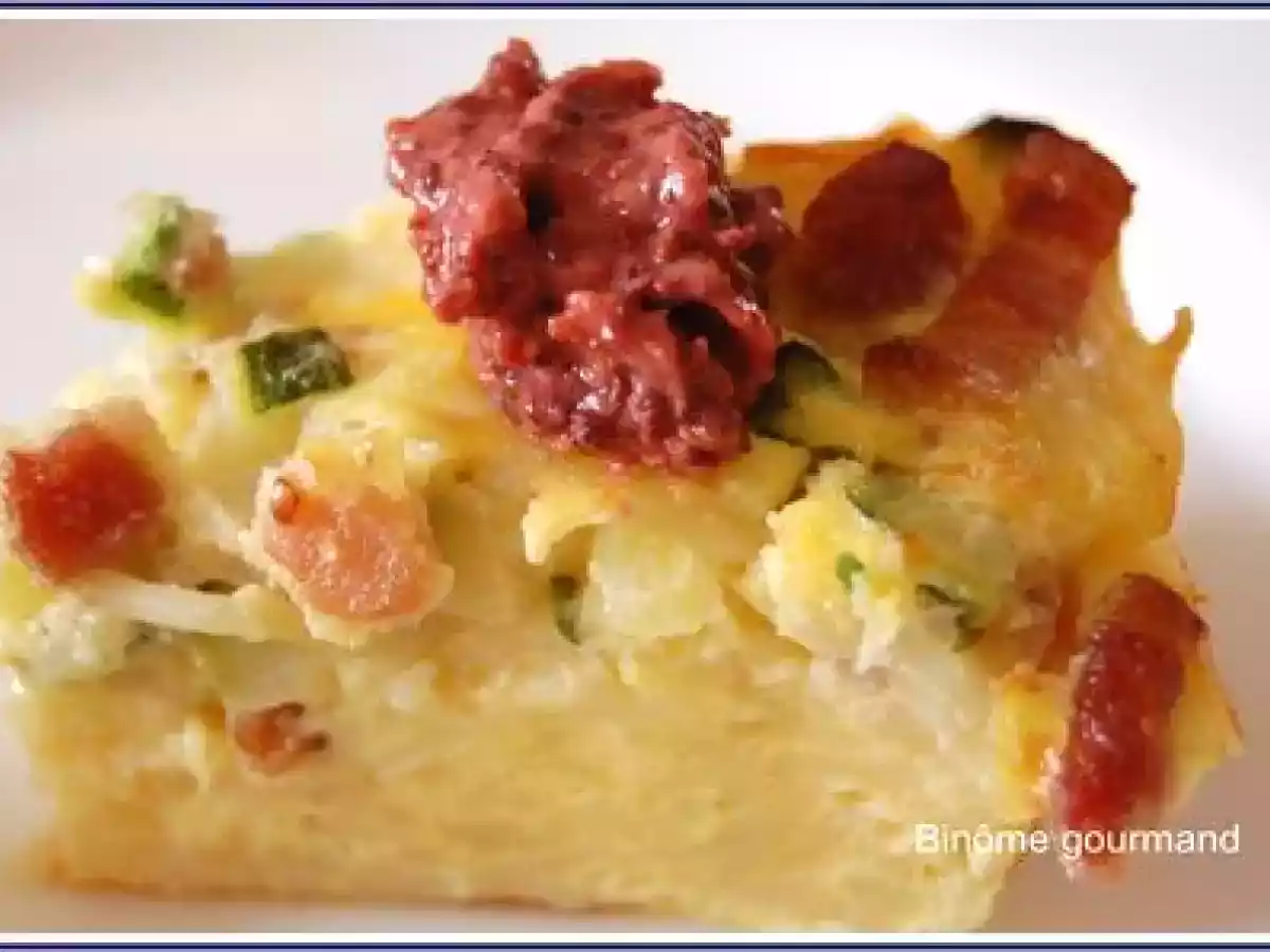 Frittata de pâtes à la courgette et aux lardons - photo 6