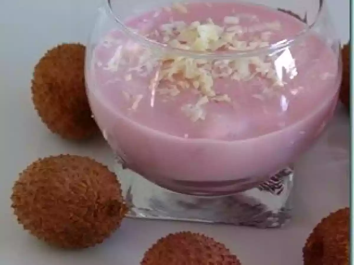 Fromage blanc rose/litchi et ses copeaux de chocolat blanc - photo 2