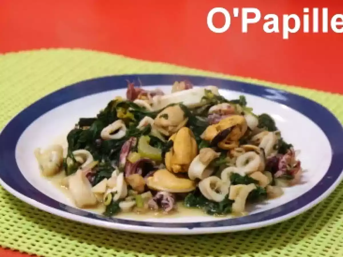 Fruits de mer à la sauce épinard